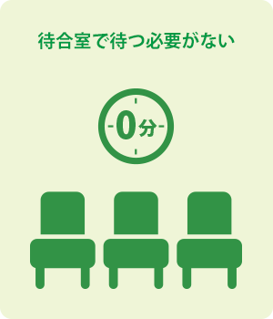 病院の待合室で待つ必要がない