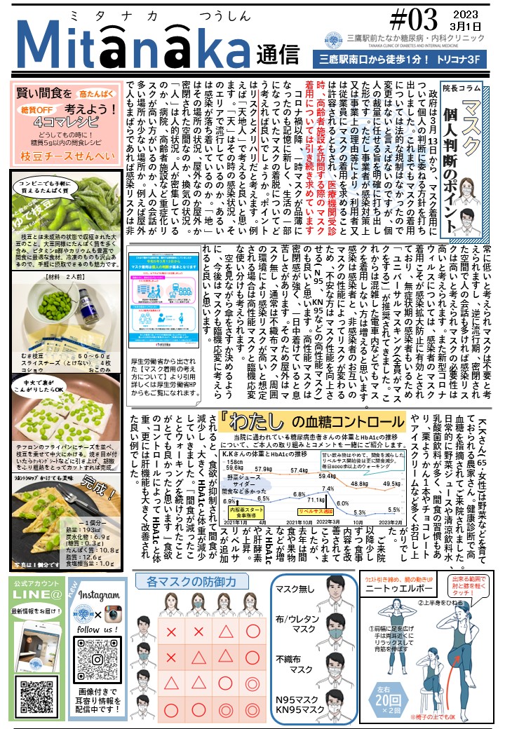 Magazine Mitanaka 2023Vol.3　マスク　個人判断のポイント